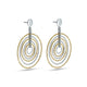 Elegant Dual-Tone Spiral Silver Drop Earrings