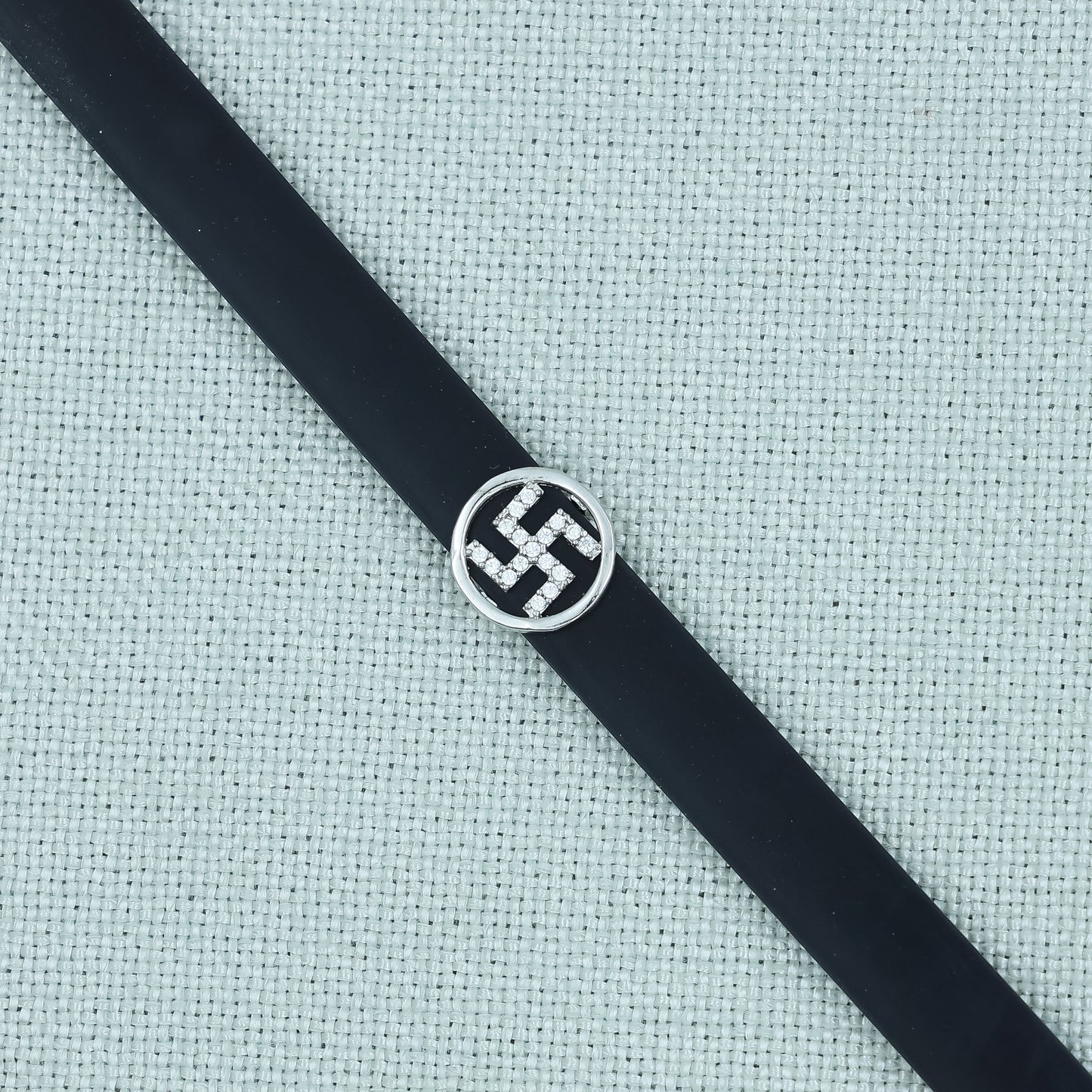 Classic Men's Silver Swastik Wristband