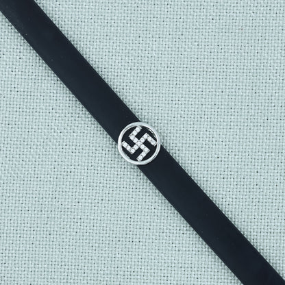 Classic Men's Silver Swastik Wristband