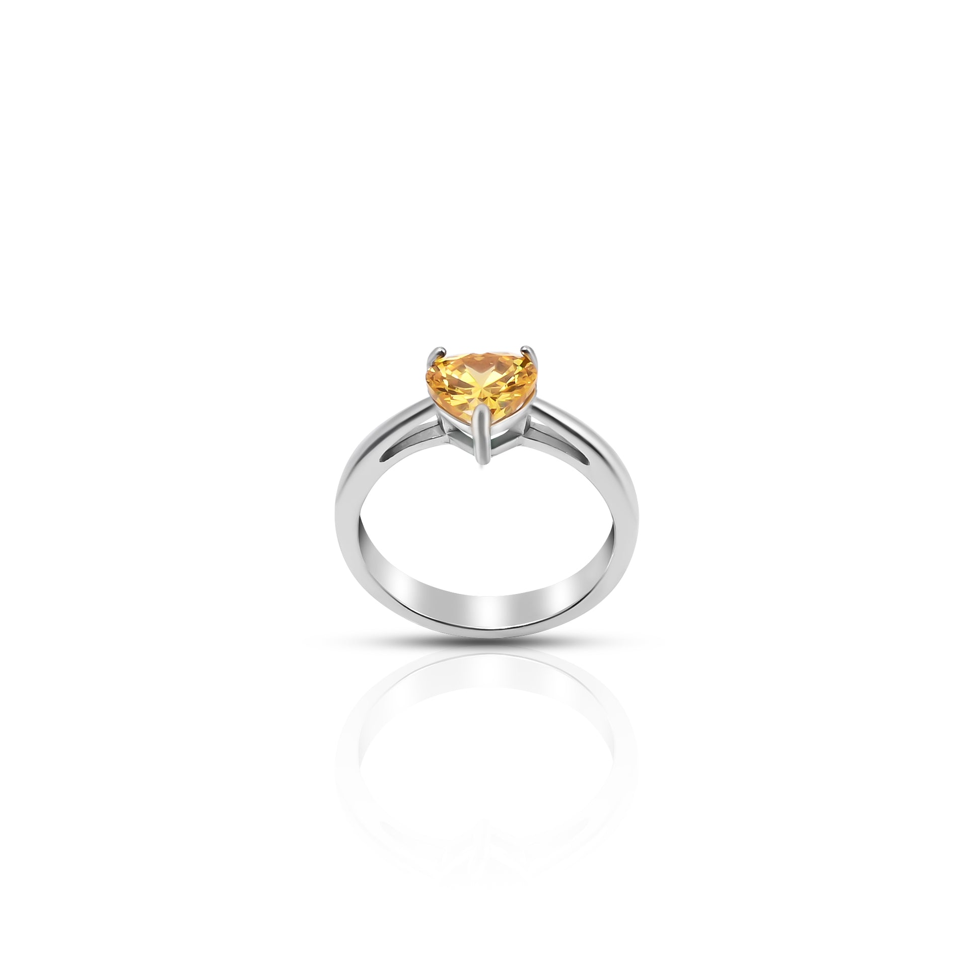 Elegant yellow heart stone set in sterling silver.