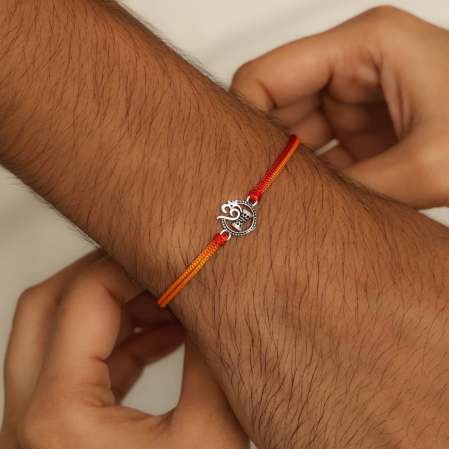 Divine Silver Om Rakhi
