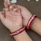 Traditional Red Bangles with Pure Silver Floral