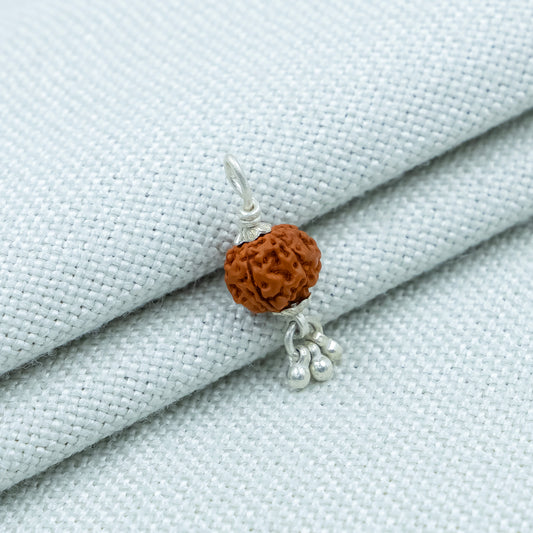 Silver Rudraksha Classic Ghungroo Pendant