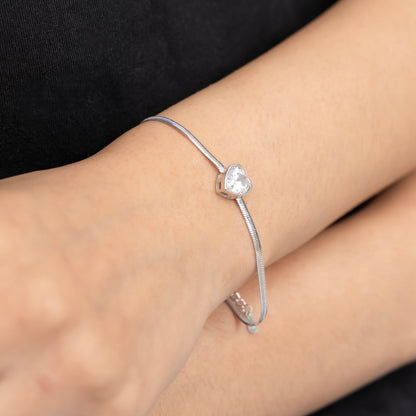 Silver Heart Charm Bracelet