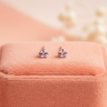 (2 Pcs Combo) Color Your Spark Round Stones Unisex Silver Earrings in Vibrant lung