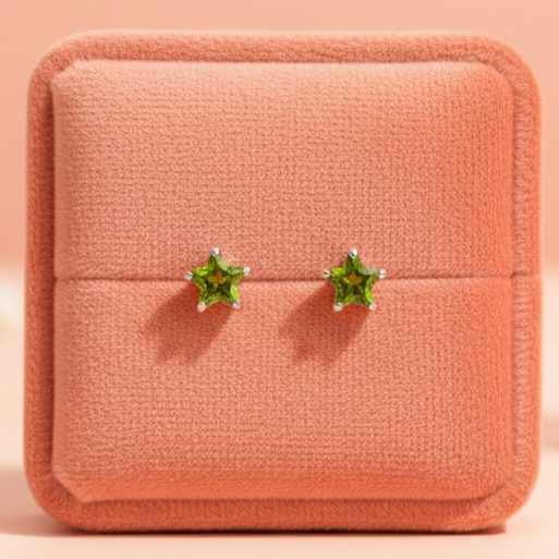 (2 Pcs Combo) Color Your Spark Star Stones Unisex Silver Earrings in Vibrant lung