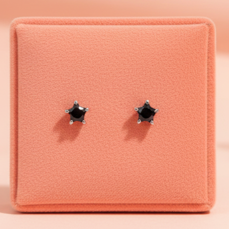 (2 Pcs Combo) Color Your Spark Star Stones Unisex Silver Earrings in Vibrant lung