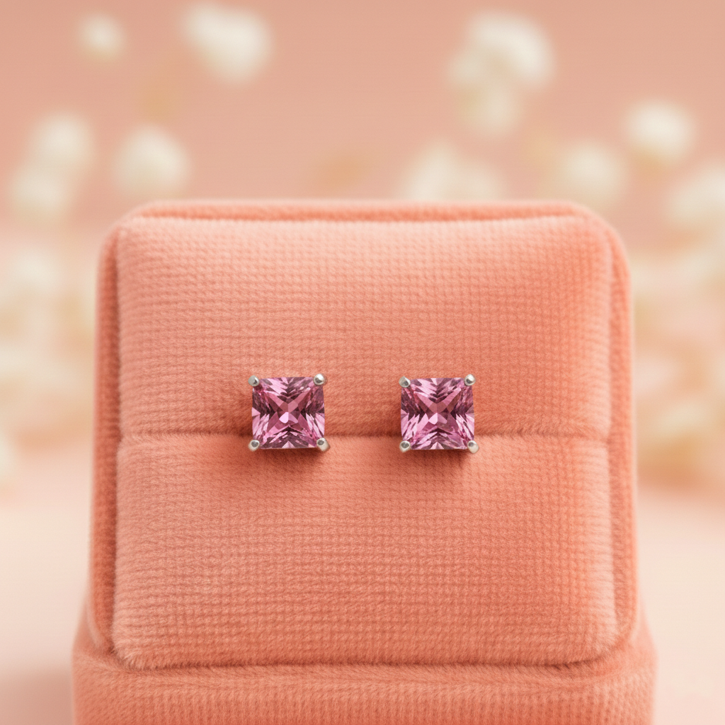 (2 Pcs Combo) Color Your Spark Stones Unisex Silver Earrings in Vibrant lung