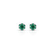 Chic silver earrings adorned with a vibrant green gemstone