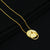 Elegant gold plated sterling silver necklace with a round pendant