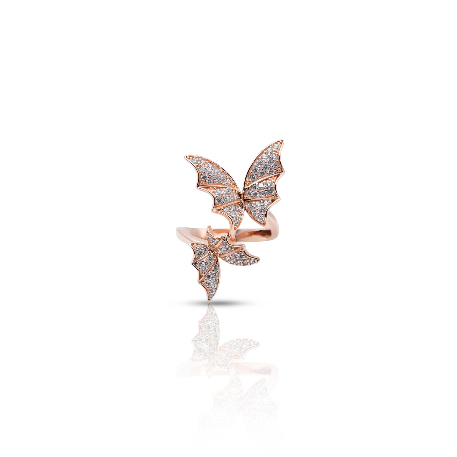 925 silver 'Sparkling Bats' ring for girls