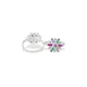 Silver Hexagonal Design Multi-Gems Toe Rings