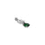 Sterling Silver Fish Design Synthetic Emerald Pendant for Girls