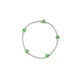 Silver Trendy Green Beads Girls Bracelet