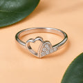 Pure Romance Silver Ring with a Stunning Heart Accent.