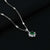 Sterling Silver Sparkling Green Stone Flower Design Chain Pendant