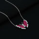 Sterling Silver Pink Butterfly Design Chain Pendant