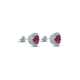 Elegant silver earrings featuring a pink heart gemstone design