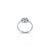 Charming sterling silver floral ring featuring purple and white gemstones.