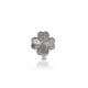 Elegant silver ring with four clover CZ stones.