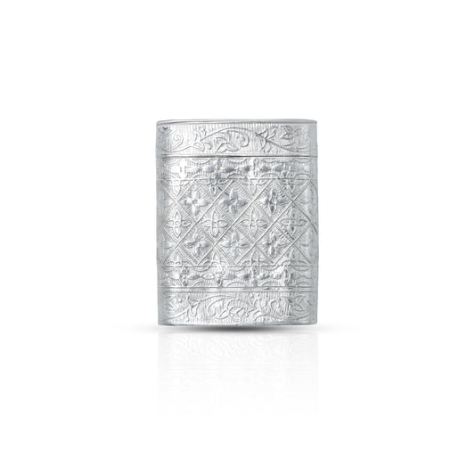 Silver Supari Box with Flower and Leaf Design 