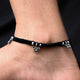 Oxidized Silver "Pigeons' Love" Black Thread Anklets