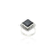 Silver Classy Beady Black Ring