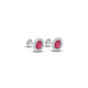 Elegant pink stone stud earrings set in silver