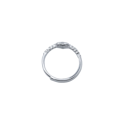 Charming sterling silver heart-shaped ring with a unique design, made for girls