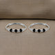 Stylish Silver Kada Featuring Sleek Black Beads