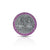 Silver Coin with Lakshmi-Ganesha Design and Decorative Stones Border