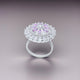 Silver Light Purple Stone Flower Design Ring for Girls