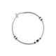 Elegant silver anklet with a blue and black evil eye charm at the center, perfect for a chic and meaningful accessory.