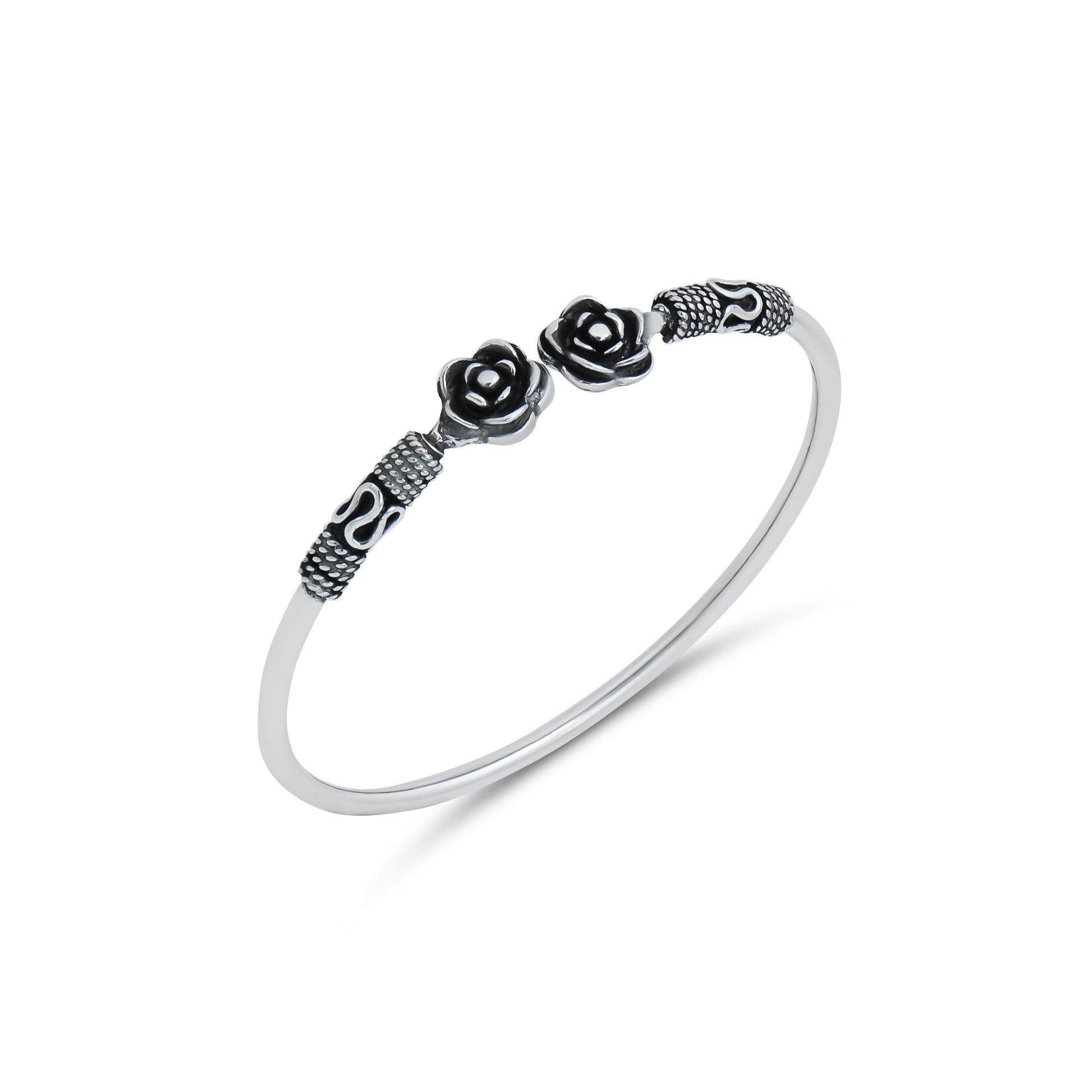 Sterling Silver Rose Design Kada For Girls – Khushbu Jewellers