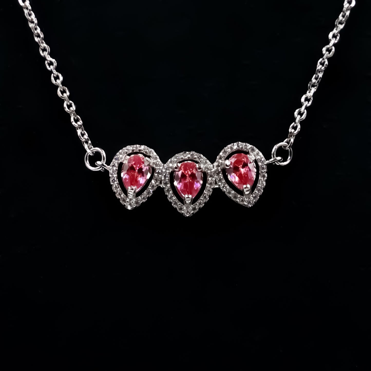 Beautiful silver mangalsutra with a bold red gemstone, perfect for a sophisticated look