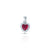 Silver White Stone and Purple Gemstone Heart Shape Chain Pendant