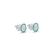 Stylish green pearl stud earrings set in silver