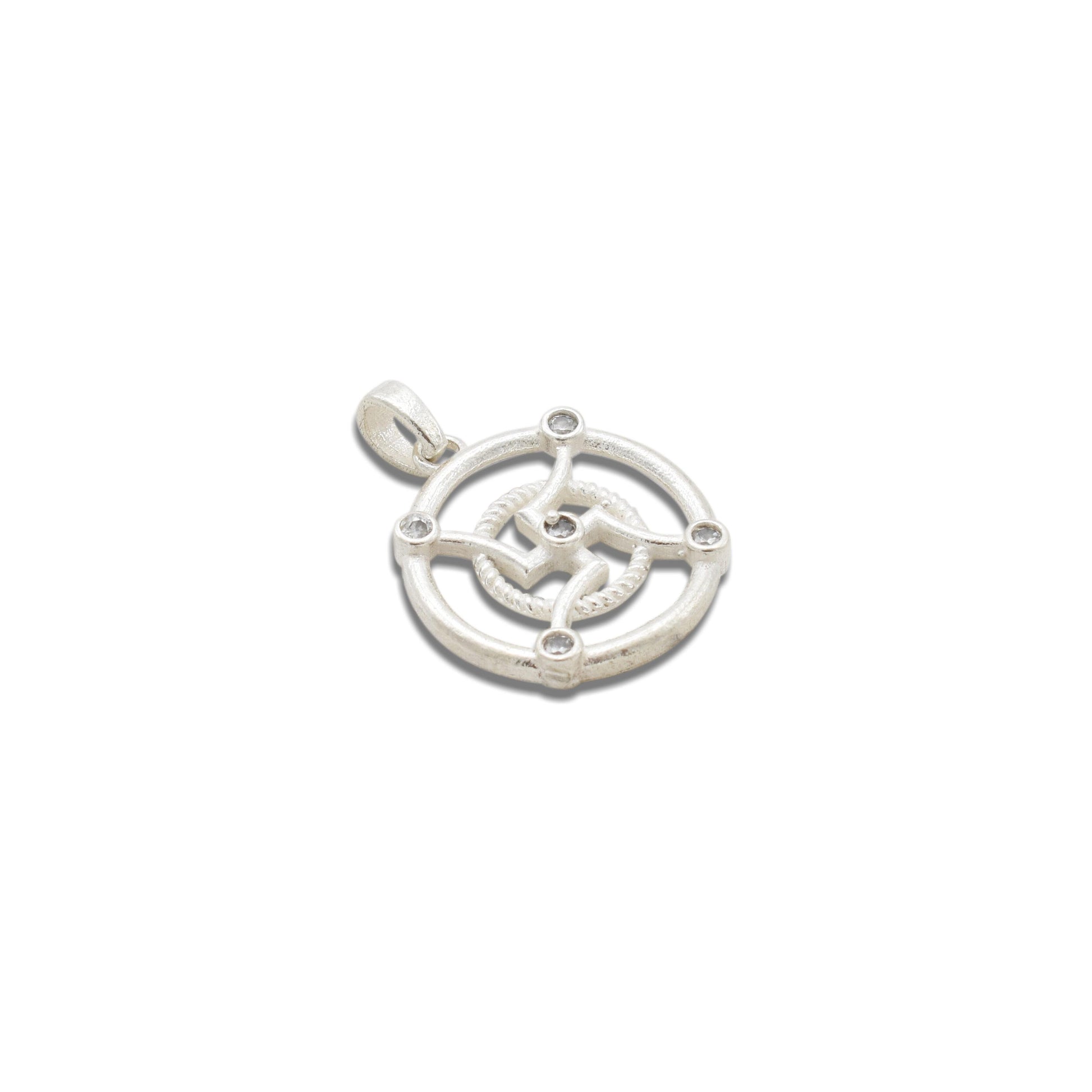 Elegant silver pendant with a traditional Swastik symbol for good luck