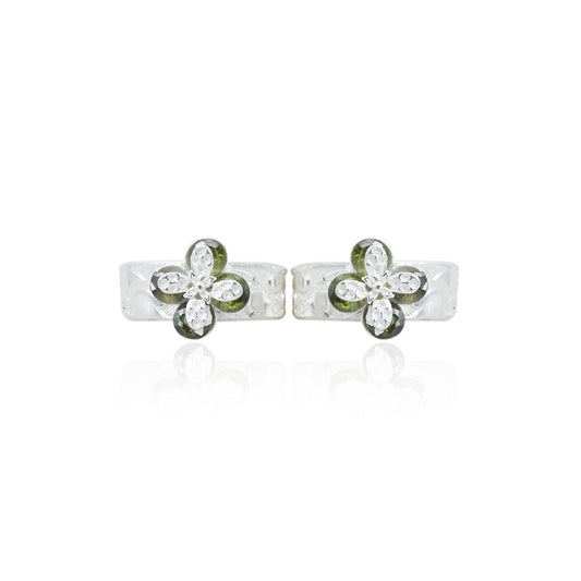 Silver Floral Bliss Toe Rings
