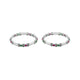 Charming Silver Bangles Set Featuring Gemstones