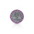 Lakshmi Ganesha Silver Coin with Purple Stone Border