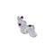 Twisting Silver Saree Pin with Purple White Stones