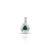 Silver Center Triangle Green and CZ Gem Stone Pendant for Girls