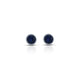 Trendy sterling silver earrings featuring round blue stones