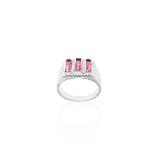 Silver Stunning Light Pink Gemstone Ring