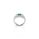 Sterling Silver Small CZ Green Stone Square Ring