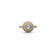 Sterling Silver Diamond Style Stone Golden Look Ring for Girls