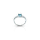 Elegant sterling silver ring featuring blue topaz gemstone.