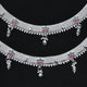 Elegant silver anklets with floral designs