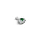 Silver Center Triangle Green and CZ Gem Stone Pendant for Girls